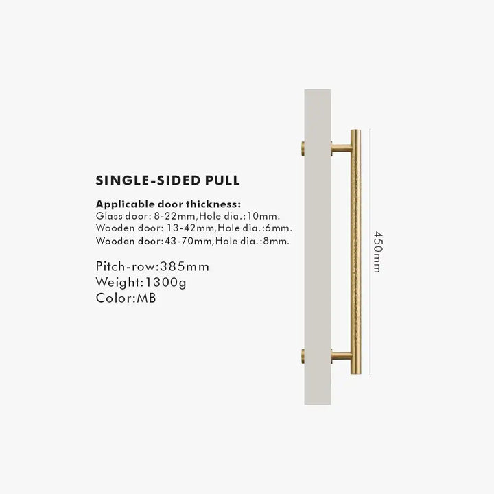 ORENA Premium Solid Brass Door Pull Handle for wooden and glass doors