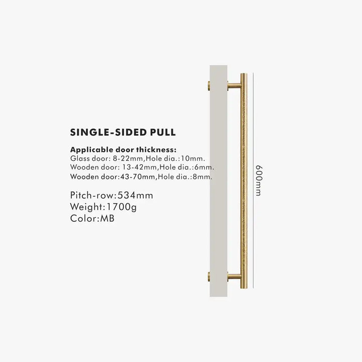 ORENA Premium Solid Brass Door Pull Handle for wooden and glass doors