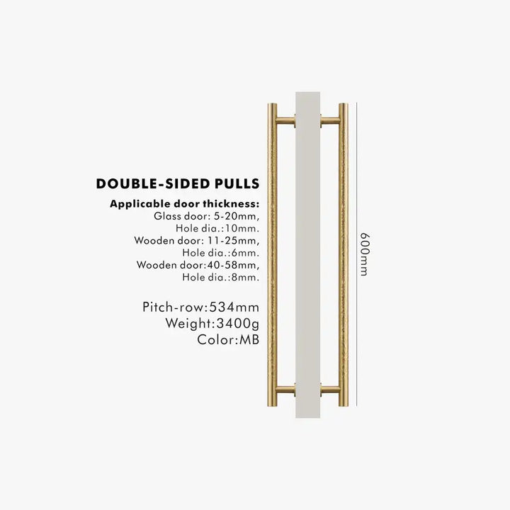 ORENA Premium Solid Brass Door Pull Handle for wooden and glass doors