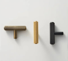 VELARA Knurled Solid Brass T-Bar Handle