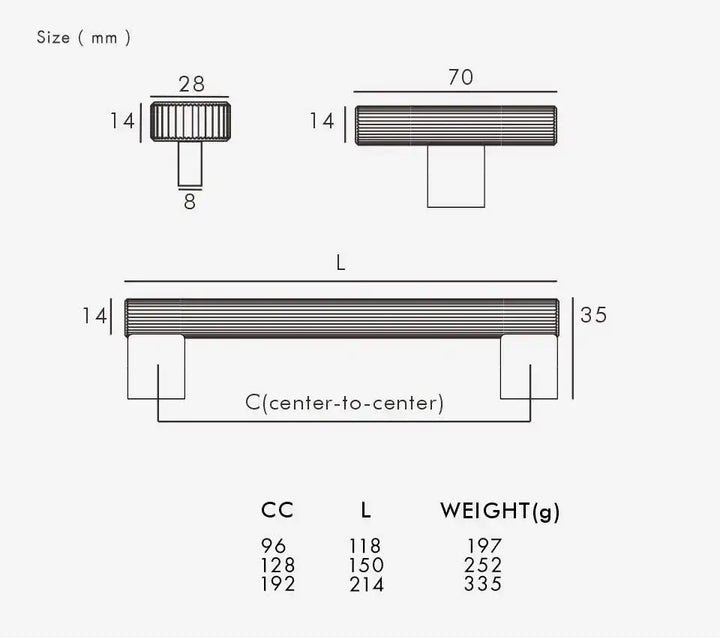 LORVEN premium Solid Brass Kitchen & Cabinet Handle, cupboard handle