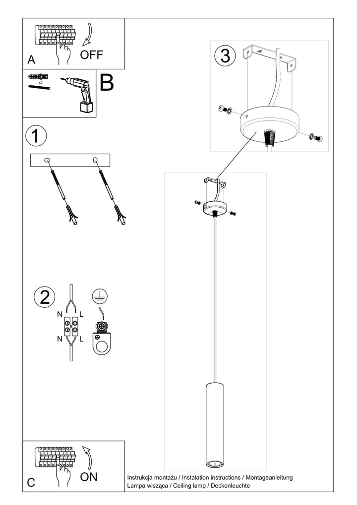 LUVO Concrete Pendant Light Installation Guide