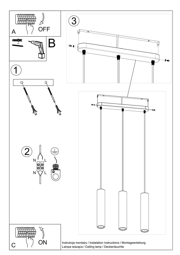 LUVO Concrete Pendant Light Installation Guide