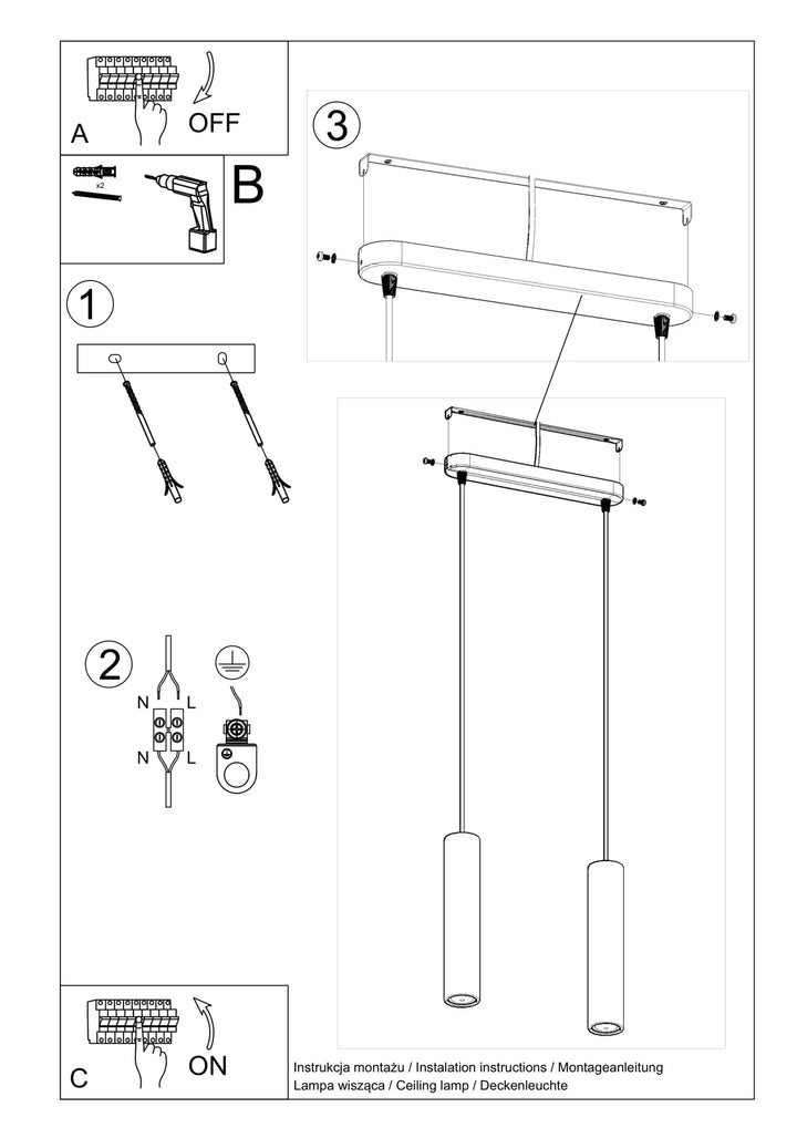 LUVO Concrete Pendant Light Installation Guide