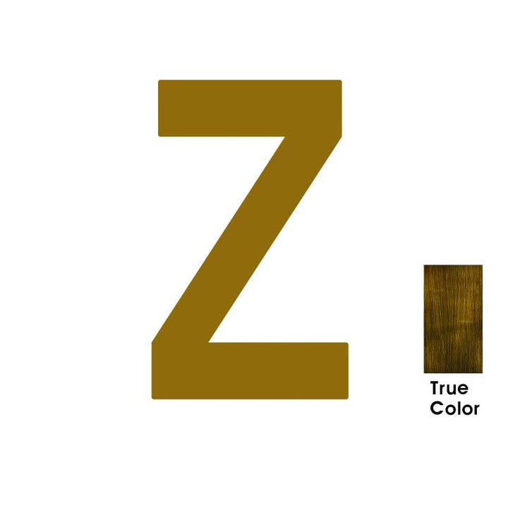 LUXE Solid Antique Brass House Numbers And Letters, made from 5mm think brass plate - Letter Z