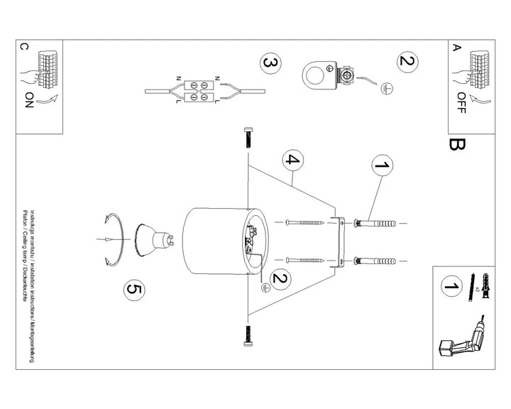 ORBIS Concrete Ceiling Light, Ceiling lamps, Livingroom ceiling lights