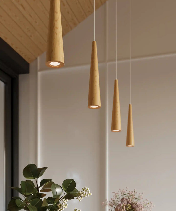 SULA Natural Wood Pendant Light, Kitchen island lights, Ceiling hanging lights