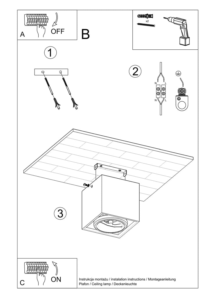 VALDE Concrete Ceiling Light, Ceiling lamps, Livingroom ceiling lights