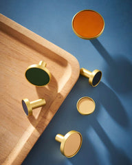 DERMA Real Leather And Solid Brass Cabinet Knob