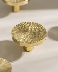 HAAM Solid Brass Strip Hammered Circular Cabinet Knob