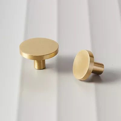 NORDIC Solid Brass Circular Flat Knob - Luxury Handles