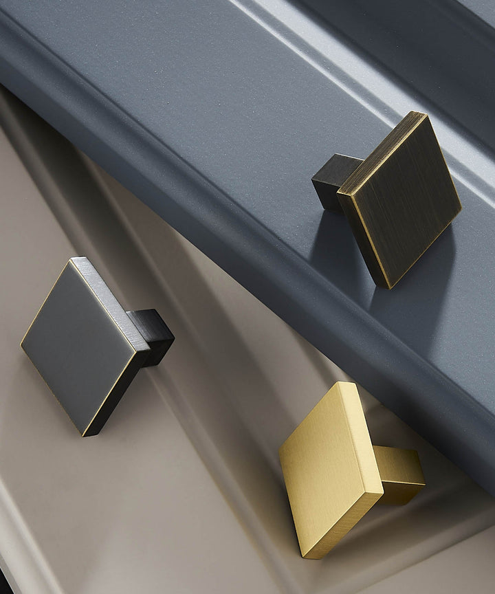 NORDIC Solid Brass Square base knob - Luxury Handles