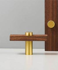 WOOD Walnut & Solid Brass Flat T-Bar Handle